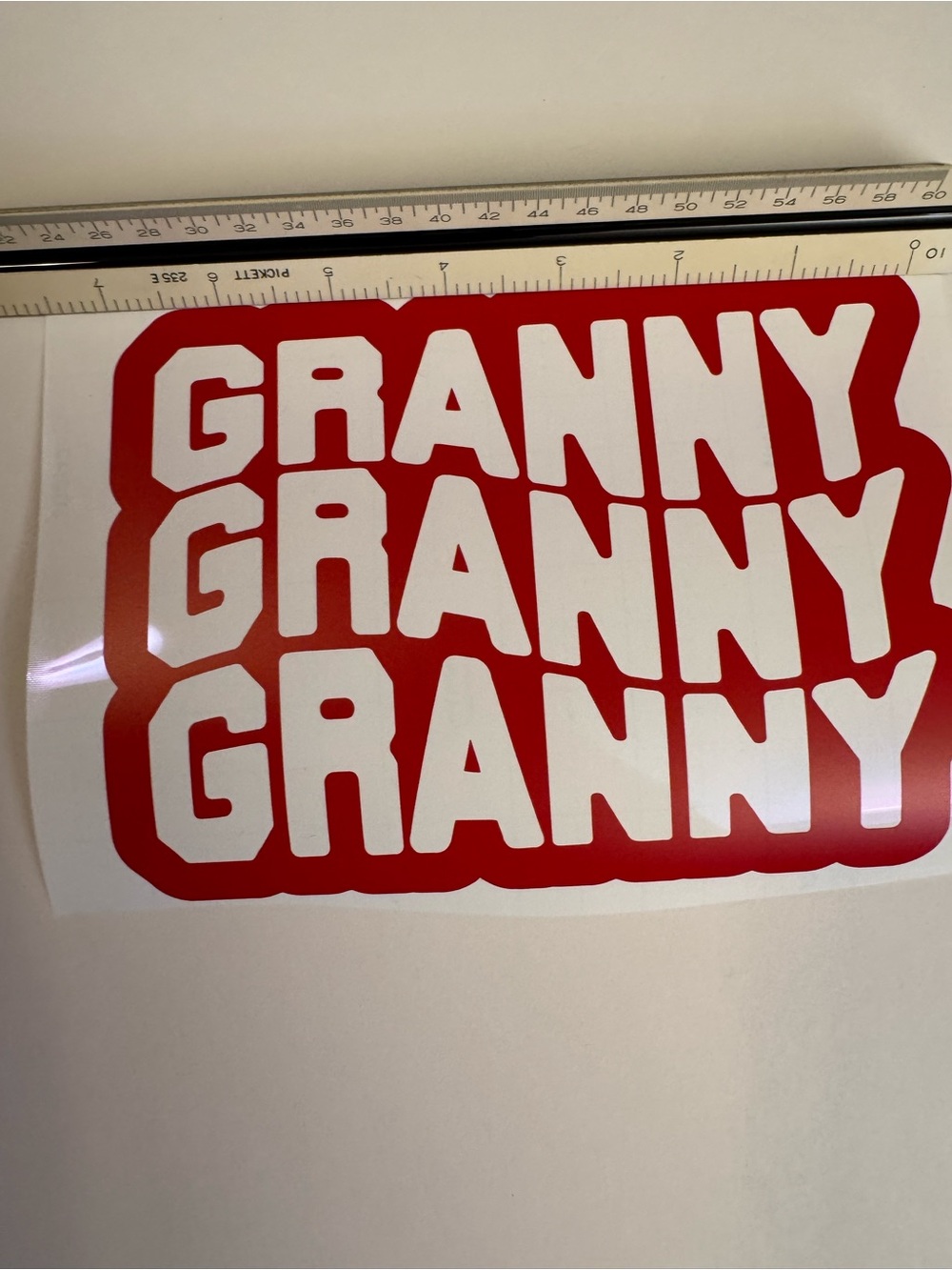 Red 'GRANNY' Decorative vinyl Decal